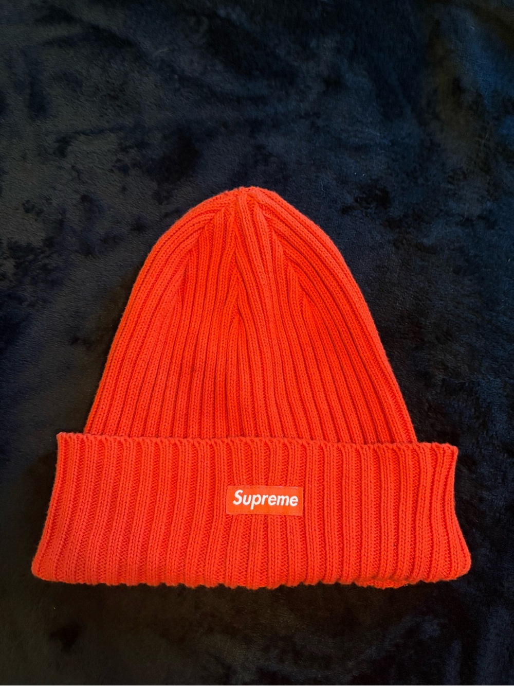 Supreme Unisex Adults over dyed orange Beanie Hat One Size Cuffed Style